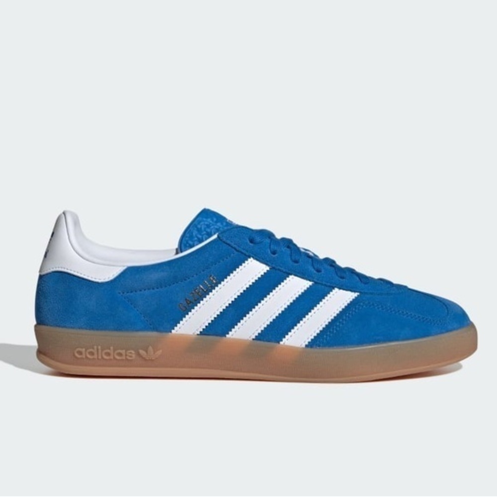 Adidas Gazelle Indoor Blue with White Accents Size 10
